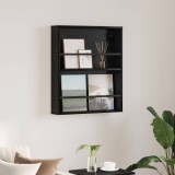 vidaXL Raft pentru reviste Stejar Negru 60 x 12 x 70 cm Lemn compozit 890828