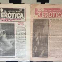 erotica ziar supilment al revistei sarutul Timisoara 2 numerul nr. 1 + nr 2 1990