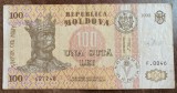 B11 - Bancnota foarte veche - Moldova - 100 leI - 1992