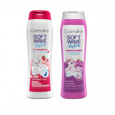 Pachet Sampon 400ml si Balsam 400ml Cosmaline Soft Wave Kids, cu ingrediente naturale pentru copii,