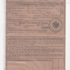 Asigurare de invaliditate , chitanta nr2 . Austria - Linz anul 1939