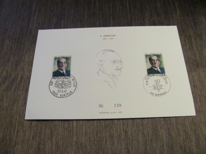 2 Timbre Obliterate , Ștampile Speciale Kortrijk &amp; Gentbrugge ,Colecție Centenar Belgia 1972