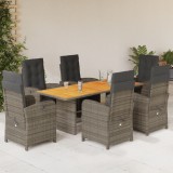 vidaXL Set mobilier de grădină cu perne, 7 piese, gri, poliratan 3212506