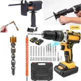 Set Profesional APF&reg;: Bormasina 24V cu 2 Acumulatori + Adaptor Fierastrau Alternativ + Cap Magnetic cu 2 Capete