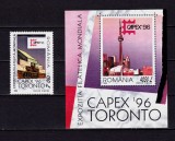 Cumpara ieftin ✅RO 1996 , LP 1411 + 1412 ,&quot;Expo Fila Capex &#039;96 Toronto &quot; , serie + colita 301,MNH