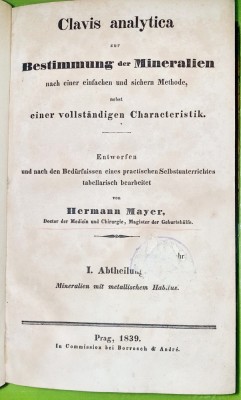 G31-I-Editie veche rara 1839: MINERALELE-Metoda analitica-Caracteristici-Scheme. foto