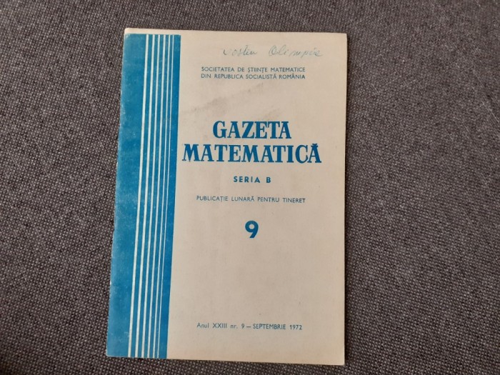 GAZETA MATEMATICA NR 9/1972