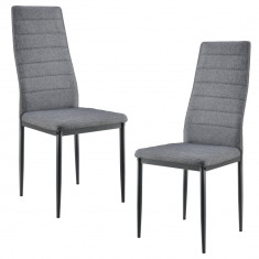 Set Dolly 2 bucati scaune, 96 x 43 x 52 cm, metal/textil, gri foto