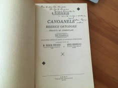 NICODIM MILAS, CANOANELE BISERICII ORTODOXE-CANOANELE SF.PARINTI SI CELE INTREGITOARE/ DEDICATIE NICOLAE POPOVICI ARAD 1936 COPERTI CARTONATE DE EPOCA
