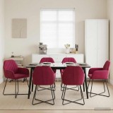 Cumpara ieftin Scaune de dining 6 buc. Catifea Rosu Vin 55 x 50 x 84 cm