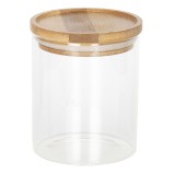 Cumpara ieftin Set 8 borcane depozitare sticla lemn 8x10 cm