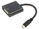 Adaptor USB-C la DVI-I 0,15m Negru