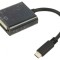 Adaptor USB-C la DVI-I 0,15m Negru