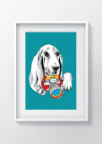 Cumpara ieftin Tablou decorativ Dog photographer, Oyo Kids, 29x24 cm, lemn/MDF, multicolor