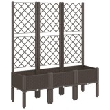 Cumpara ieftin Jardiniera de gradina cu spalier, maro, 120x40x142 cm, PP