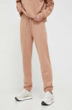 Dkny pantaloni de trening culoarea maro, neted