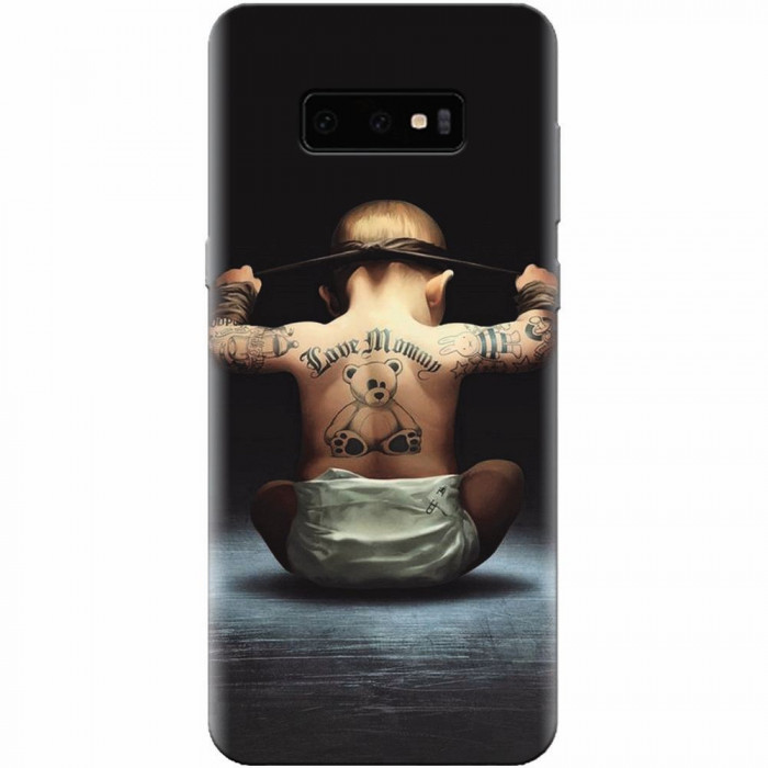 Husa silicon pentru Samsung Galaxy S10 Lite, Body Builder Cute Baby Tattoo