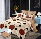 Lenjerie Pat Gracce Sx140, Bumbac, 6 Piese, Cu Elastic, Crem, Imprimeu