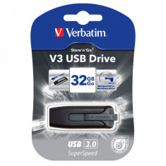 Memorie USB 3.0 Verbatim Store&amp;#039;n&amp;#039; Go V3, 32GB, Grey negru/gri foto