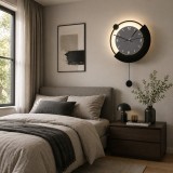 Aplica LED decorativa ARC &Oslash;30 cm, 3 temperaturi de lumina, negru