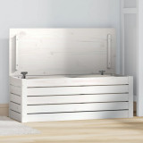 VidaXL Cutie de depozitare, alb, 89x36,5x33 cm, lemn masiv de pin