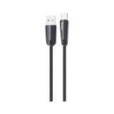 Cablu Date si Incarcare USB la USB Type-C HOCO U35 Space Shuttle Smart Power Off, 2.4A, 1.2 m, Negru