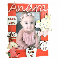 Cadou bebe botez – model fetita – rama foto personalizata