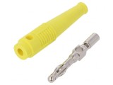 Mufă banană 4mm 32A galbenă nichelată 69mm