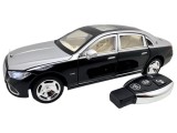 Macheta metal Mercedes Maybach S Class negru argintiu 1:24 telecomanda deschidere electrica usi capota portbagaj lumini si sunete