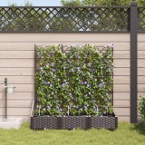 VidaXL Ghivece de Grădină 1 buc Zăbrele Maro 120 x 40 x 126 cm Plastic