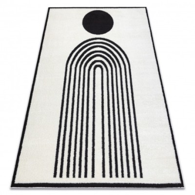 Modern covor MODE 8597 geometric crem / negru, 240x330 cm foto