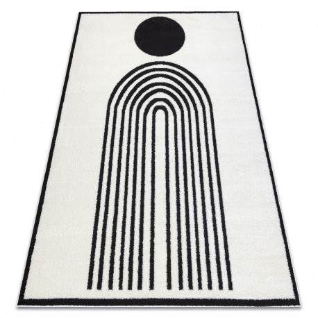 Modern covor MODE 8597 geometric crem / negru, 240x330 cm