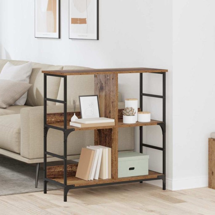 vidaXL Raft pentru cărți Lemn vechi 78.5 x 33 x 82 cm Lemn compozit 882753