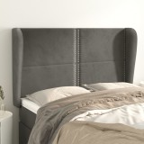 VidaXL Tăblie de pat cu aripioare gri &icirc;nchis 147x23x118/128 cm catifea 3117865