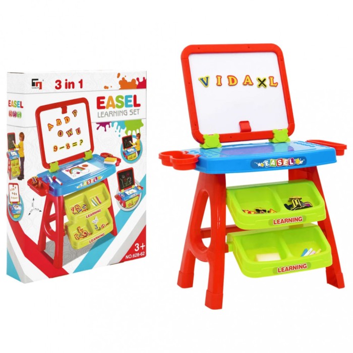 vidaXL Set de joacă pentru copii cu şevalet şi birou 3-1