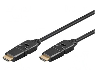 Cablu HDMI 1.4 cu Mufă Mobilă &amp;plusmn;90&amp;deg; 2m foto