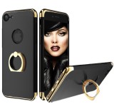 Cumpara ieftin Husa iPhone 7 3in1 Ultraslim Lux Black cu Ring Stand, Anti-alunecare, Carcasa Protectie Telefon Neagra