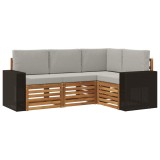 vidaXL Seturi de canapele cu pernă 4 pcs Lemn Solid de Acacia 3384302