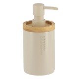 Dispenser Săpun Polirășină / Bambus 280 Ml &ndash; Crem / Bamboo