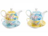 Set 2 cesti 2 ceainice portelan 16x11x14 cm, 400 ml, 250 ml