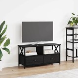 vidaXL Cabinet TV Stejar Negru 90 x 33 x 45 cm Lemn ingineresc și oțel 881303
