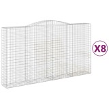 Cumpara ieftin Cosuri gabion arcuite, 8 buc, 400x50x220/240cm, fier galvanizat