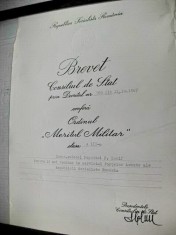 B304-I-Brevet N. Ceausescu 1967-Meritul militar CL 3 A. Con. Sec. Statului.