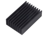 Radiator extrudat cu aripioare negru 50mm x 33mm x 14mm