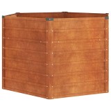 Cumpara ieftin Strat inaltat de gradina, ruginiu, 129x129x77 cm, otel corten