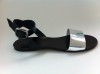 Sandale de dama din piele Silver Black, 39, Ingiro