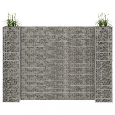 vidaXL Jardinieră gabion &amp;icirc;n formă de H, 260 x 40 x 180 cm, s&amp;acirc;rmă oțel 145664 foto