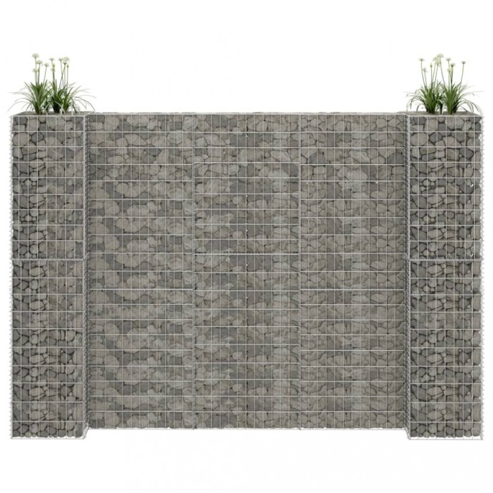 vidaXL Jardinieră gabion &icirc;n formă de H, 260 x 40 x 180 cm, s&acirc;rmă oțel 145664