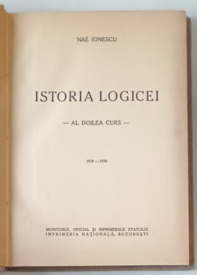 Istoria Logicei, al doilea curs 1929-1930 foto