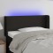 vidaXL Tăblie de pat cu LED, negru, 93x16x78/88 cm, textil 3122940